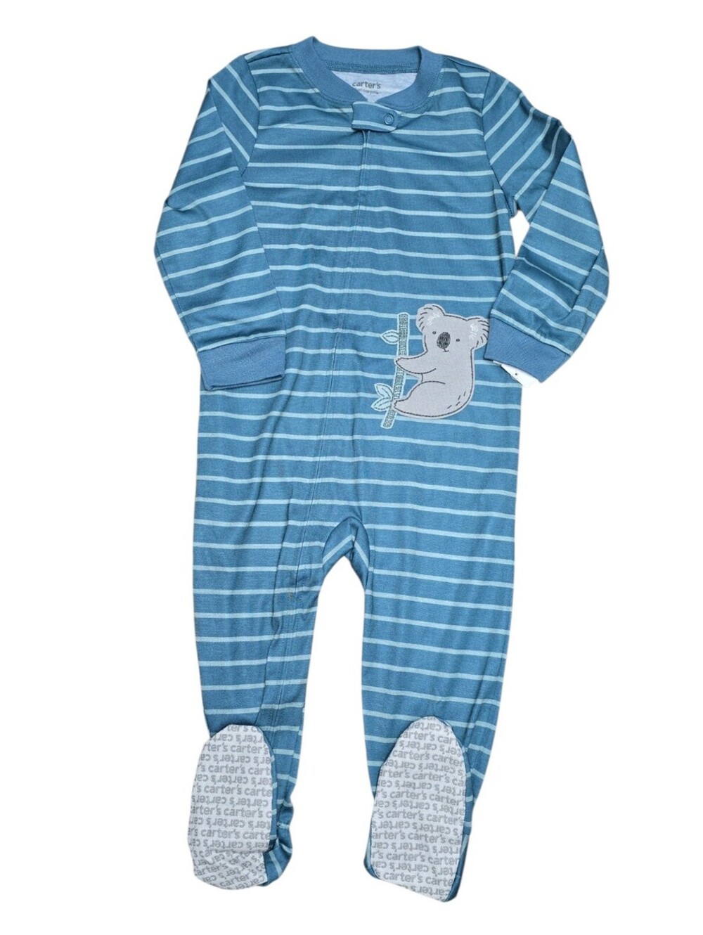 Carter's 2T Blue Striped Koala Sleeper Pajamas